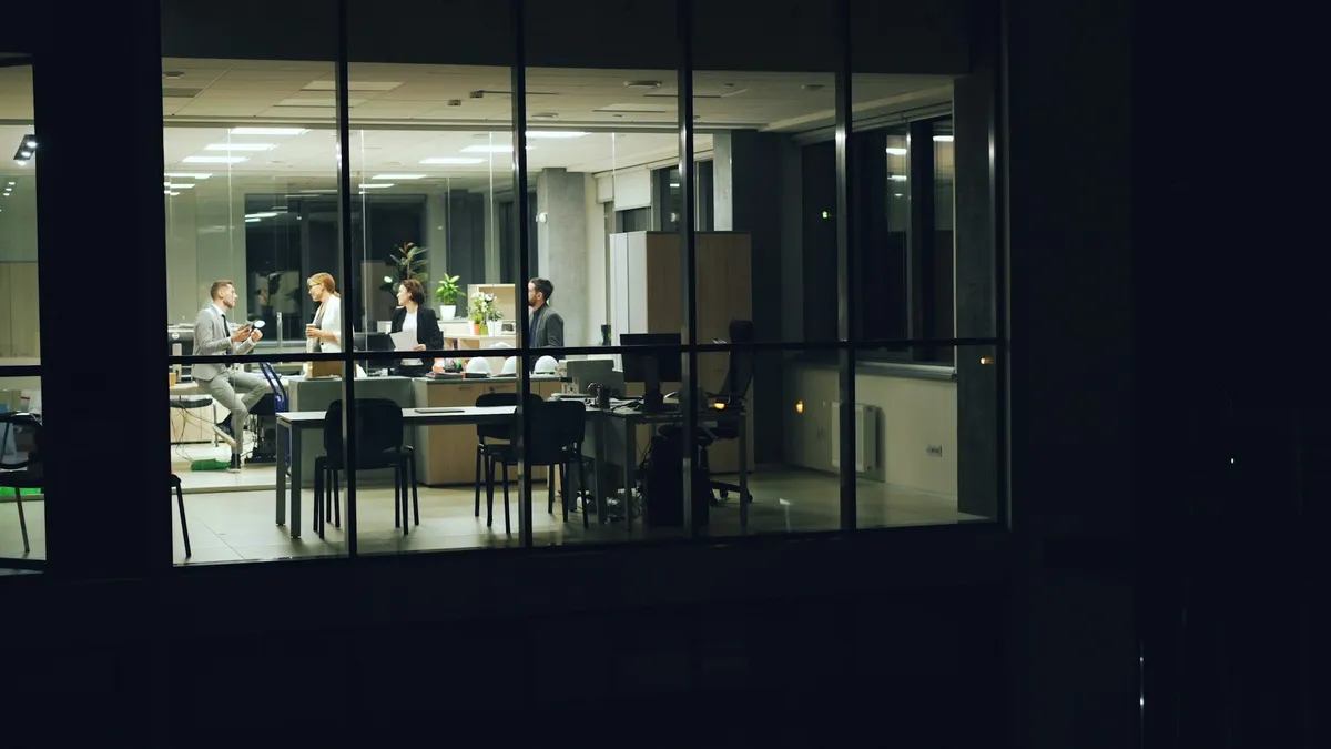 Serious chat from outside of office